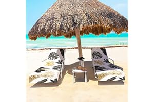 GZGZADMC Beach Towel, Beach Chair Cover, Sun Lounger Beach Towel, Sunbed Towels for Sun Lounger, Chaise Lounge Towel Cover, Sunbed Towels with Pockets