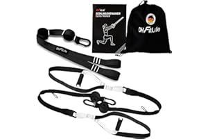 ‎DH FITLIFE DH FitLife Schlingentrainer für Ganzkörpertraining, Sling Trainer Set für Krafttraining & Home Workout, Bodyweight Resistance für zuhause & unterwegs, mit Türanker, Karabinerhaken und Trainingsbuch