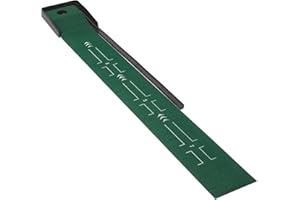 Amazon Basics Alfombrilla de Golf con Devolución Automática de Pelotas, Tapete de Entrenamiento con Guías de Alineación, Green de Práctica para Interiores y Exteriores, 277 x 36,5cm, Verde