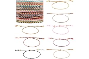 KINBOM 30 Pulseras Amistad Cuentas Colores Multicolor Ajustable Tejido Mano Cuerda Trenzada Pulseras Amistad con Cuentas Cobre Mujeres Adolescentes Niñas Amigos Regalos Fiestas Cumpleaños