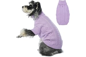 Hjumarayan Hundepullover - Schlicht & Elegant Pullover Hund Warme Hundepullover Mittelgroße Hunde mit Loch für Leine Schöner Hundepulli mit Beinen für Französische Bulldogge (Lila XL)