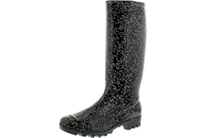 Platino fine Glitter ladies wellies black festival garden snow wellington boots women