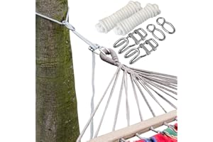 AMANKA Ensemble pour Accrocher Votre Hamac aux Arbres Corde de 6 m Poids Maximum supporté 160 Kg Kit Complet