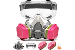 RANKSING Professionelle 6200 Wiederverwendbares Atemschutzmaske mit Filterkartuschen für Farbstaub und Formaldehyd Polieren Sprühen und Arbeiten