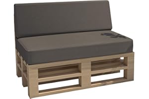 ‎CHILLY PILLEY chilly pilley Palettenkissen Gartenkissen Wasserdicht Palettenauflage Palettenpolster Indoor Outdoor Waschbar Abnehmbar Sitzkissen Rückenkissen (2er Set, Grau)