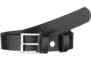 Ladeheid Skórzany pasek dziecięcy modny dodatek dziecięcy pasek chłopięcy z klamrą o szerokości 2,5 cm K1D5