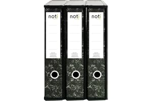 Noti Foolscap Black & Box File Pack of 3 with 75mm Spine, Spring Clip, Ring Pull and Catch