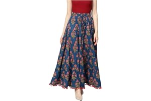 VASTRAGHAR Röcke für Damen, traditionelles indisches ausgestelltes Maxikleid, Rock für Kurtis, Tunika, Oberteil, Unterteil