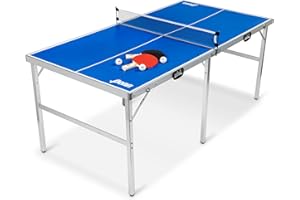 EASTPOINT SPORTS Folding Table Tennis Tables - Penn 6'x3' Space Saver and 4-Way HyperPong Ping Pong Tables - 10 Minute Easy Set Up Ping Pong Tables