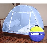 Classic Mosquito Net Foldable for Double Bed|King Size|Queen Size… (King Size, Full Blue)