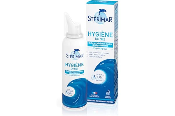 STÉRIMAR Hygiène du Nez - Spray Nasal Hygiène au Quotidien, Lave en Douceur & Hydrate le Nez, à l'Eau de Mer 100% Naturelle, Formule Physiologique, 100 ml