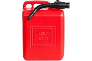 PRODBUY-LIMITED 10 Litre Red Plastic Jerry Can Fuel Container with Flexible Spout