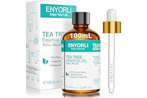 ENYORLI Huile Essentielle Arbre à thé - 100 Ml - Pour La Peau, Le Visage, Les Cheveux, L'AromathéRapie, Les Diffuseurs, La Fabrication De Bougies, Le Massage, Les Soins à Domicile, La (Arbre à thé)