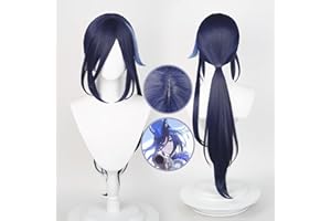 UTIEHD Anime Cosplay Perücke, Genshin Impact Perücke, mit zwei Perückenkappen, für Halloween, Party & etc. (Clorinde Cosplay)