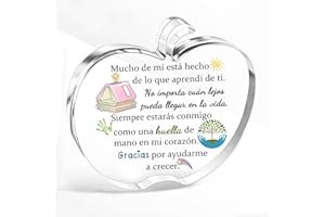 FCZIVA Maestra Placa Acrílica Adornos Forma Manzana Mujeres Día del Maestro Regalos Escritorio Letrero Hombres aprecian Graduación Navidad Decoración del Hogar Cumpleaños Jubilación Gracias Recuerdos