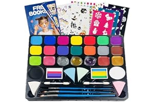 Ucokee Pinturas Cara Para Niños - 20 Colores Pinturas-Hipoalergenicas-Pintacaras Infantil - Fiesta Carnaval de Maquillaje - Halloween - Navidad - Cosplay de MaquillajeUcokee.