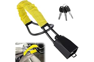 KINBERRY Steering Wheel Lock with 3 Keys,Seat Belt Lock High Visibility Cut Resistance Anti-Theft Device Universal Steering Wheel for Cars SUV Van Golf Cart Truck, Yellow