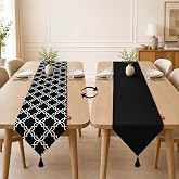 SellHubX Tek Runner İki Farklı Y&uuml;z, &Ccedil;ift Taraflı Kullanım 45 x 150 cm, Desenli ve D&uuml;z İki Y&uuml;zl&uuml; Runner, P&uuml;sk&uuml;ll&uuml; Dekoratif Ma