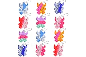 Steemjoey 12 PCS Pop Push It Fidget Jouet Porte-clés, Mini Push Fidget Bubble, Porte-clés en Silicone à Bulles,pour Enfants et Adultes atteints d'autisme réduction du Stress (Couleur aléatoire)