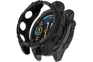FTRONGRT Etui kompatybilne z Garmin Fenix 8 Solar 47 mm, miękkie TPU, odporne na zarysowania etui ochronne do zegarka Garmin Fenix 8 Solar 47 mm, czarne