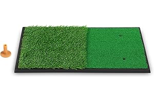GREENSEN Tapis de Golf, Tapis de Portable Tapis d'entraînement Pratique de Tapis 2 Couleurs Herbe de Jardin, Extérieur Entraînement Pratique Frappant Le Coussin de Coussin en Fausse Herbe