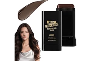 BELIKY GIRL Bâton de coloration 2-en-1 et peigne, teinture au peigne sûre et pratique, bâton de retouche, résistant à l'eau et à la sueur pour une retouche rapide,02# Noir foncé Marron