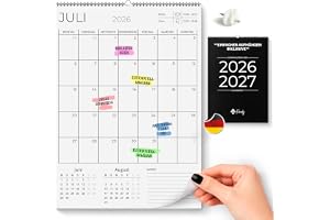 Finoly Väggkalender 2026 Juli 2026 December 2027 (18 Månader) på Tyska | Månadskalender 2026 A4 | Familje Väggkalender