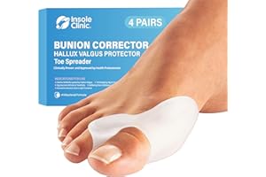Insole Clinic 8 x Bunion Corrector Protector Pads Toe Separator Straightener to Support, Medical Grade SILICONE, Universal Size for Men & Women