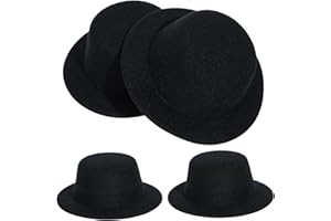 UPKOCH Set di 4 mini cappelli a cilindro, colore nero, accessori creativi per capelli, per progetti di artigianato, bambole e decorazioni in confezione regalo