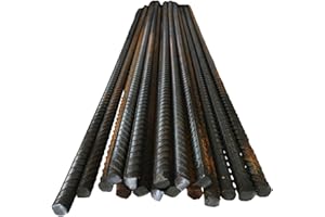 JUST THE JOB SUPPLIES Reinforcing Steel Bar for Concrete Rebar Reinforcement - 8mm 10mm 12mm or 16mm ø - High Tensile Ribbed Metal Rod, 2 Lengths Available (20, 12mm x 450mm)