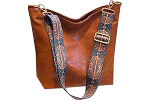 HAIWILL Umhängetasche Damen Große Crossbody Bag Damen mit Breiter Gurt Leder Hobo Bag Shopper Tasche Retro Schultertasche Handtasche für Alltag, Büro, Schulausflug und Einkauf