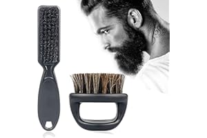 GENERIC LZZEM Beard and Mustache Brush for Men Professional Bristle Brush for Grooming Styling and Cleaning Facial Hair Perfect for Shaving Routine (Black)