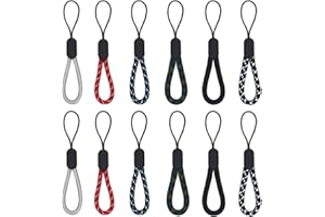 keepsweat Finger Lanyard,12 Stück Kurzes Handschlaufe 12cm Kleines Schlüsselband für Schlüssel,USB Flash Disk,Nylon Handschlaufe Handy Lanyard HandyKurzes Schlüsselband (6 Farben)