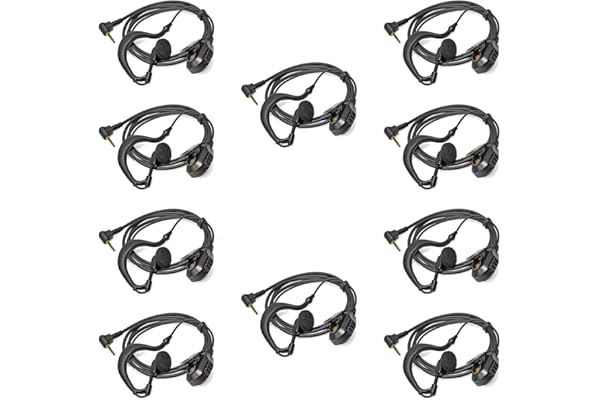 HYSHIKRA Écouteur en Forme de G de 2,5 mm avec Micro 1 Broches, Casque Talkie-walkie Compatible pour Motorola TLKR T60 T61 T62 T81 T80 T82 Extreme Hunter HYT TC-320 Radio Oreillette (10 pièces)