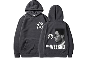 OUHZNUX Felpa Stampata The Weeknd XO Felpa con Cappuccio Unisex Felpa con Cappuccio retrò per Abbigliamento Hip Hop Felpa con Cappuccio Oversize Moda Uomo XS-3XL