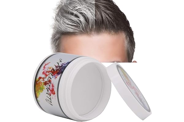 Cire Colorante Cheveux Lavable Jetable Coloration Temporaire Diy Unisexe Cire Couleur Cheveux Convient Pour La FêTe De NoëL D'Halloween-Blanc
