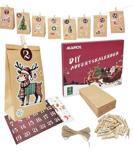 Calendrier De L'avent à Remplir 24 Pièces Calendrier De Noël à Remplir