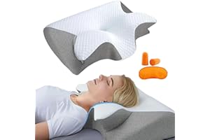 ZOEFUN Curosleep Kissen, 2025 Upgrade Ergonomisches OrthopäDisches Kissen Mit Konturierter UnterstüTzung für Seiten, Mit schaumbildung im Nacken und Schmerzen im Nacken lässt die nackenkissen nach (Grau)
