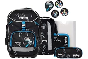 ergobag Pack Set ergonomischer Schulranzen flexibel 6-teilig Set 1. Klasse Grundschule für Mädchen und Jungen