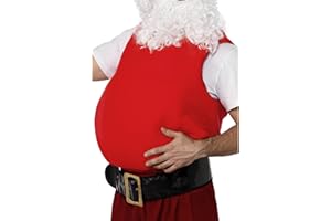 Smiffys Santa Belly Stuffer Red Costume Accessory for Adults Add-On Padding to Create Realistic Father Christmas Fancy Dress Look Festive Holiday Outfit Halloween