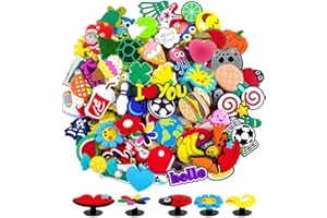 EBHO 50 Pezzi Charm per Scarpe, Accessori Crocs, Charm per Scarpe, Charms Accessori per Lacci Anime per Adolescenti-DIY Ornaments, Crocs Shoe Decoration per Sandali, Zoccoli, Braccialetti