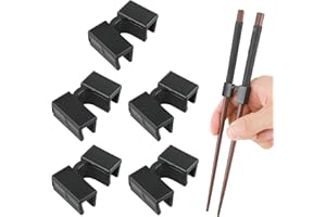 Mabor 5 Stück Essstäbchen Hilfe Erwachsene Wiederverwendbare Stäbchen Hilfe Trainer Kunststoff Essstäbchen Trainer Helfer für Erwachsene und Kinder (Schwarz)