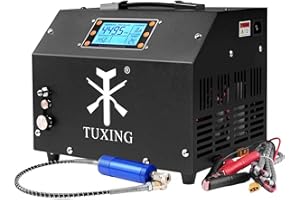 TUXING Compresor de Aire PCP 4500Psi, Pantalla LCD, Compresor de Alta Presión con Parada Automática, Equipado con Sistema de Refrigeración por Agua, Carga de Rifles de Aire PCP 220V (TXET063)