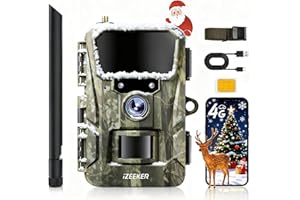 iZEEKER 2 in 1 Fototrappola Cloud 4G & Standard, 2K HD 48MP Fototrappola con Sim Visione Notturna Motion Attivato Senza Wi-Fi Controllo App Time Lapse Registrazione in loop Impermeabile IP66 per Fauna