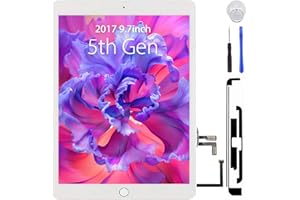 BESTBARGAINHOUSE Screen Replacement for iPad 5th Generation 2017 A1822 1823 9.7 Inch Touch Screen Digitizer with Home Button Repair Tools Kit Tape(Not LCD Display)
