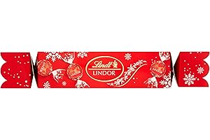 Lindt Lindor Milk Chocolate Christmas Cracker – 100g – Smooth Melting Truffles – 2025 Secret Santa Gift for Him & Her