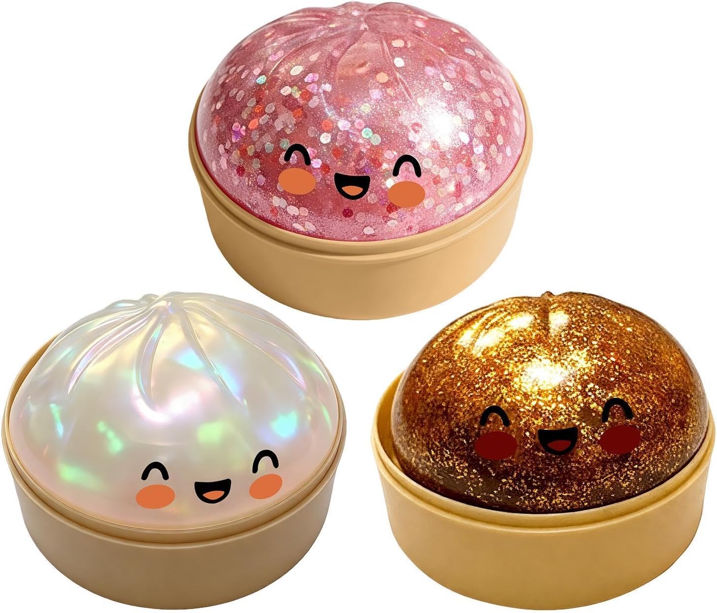 Giant Glitter Dumpling Squishys - Glitter Dumpling with Box, Mysterys Squishys Dumplings Box, Juguete Antiestrés Portátil, Masa Suave Antiestrés para Adultos Y Adolescentes
