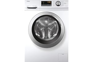 Haier 636 Series HW80-BP14636N- Lavadora carga frontal 8KG, Función Vapor, Motor Inverter, Tratamiento Antibacterias, 1400 RPM, Fin Diferido, Detector automático de KG, 16 Programas, Clase A