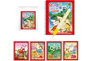 Uposao Libro da Colorare Ad Acqua Magica per Bambini Libro da Disegno Ad Acqua Riutilizzabile con Magic Pen Acqua Magico Painting Board per Bambini Istruzione Drawing Toy