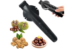 Xiujuers Alicates Castañas, Cortador de Castañas, Abridor Castañas, Inoxidable Pinza Castaña, Partidor de Castañas, Chestnut Cutter, para Avellanas y Otros Frutos Secoscaparazón Abierto (Negro)